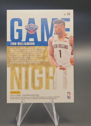 Zion Williamson 2020/21 Contenders Game Night #19 - Premium  from 1of1 Collectables - Just $15! Shop now at 1of1 Collectables