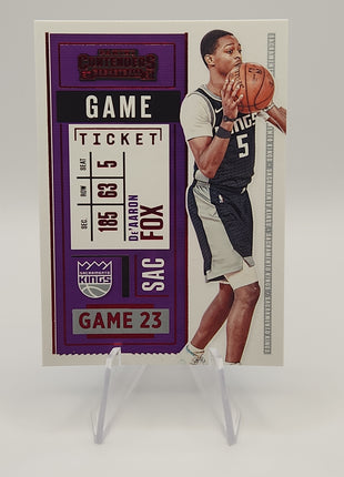 De' Aaron Fox 2020/21 Contenders Game Ticket Red #88 - Premium  from 1of1 Collectables - Just $4.50! Shop now at 1of1 Collectables