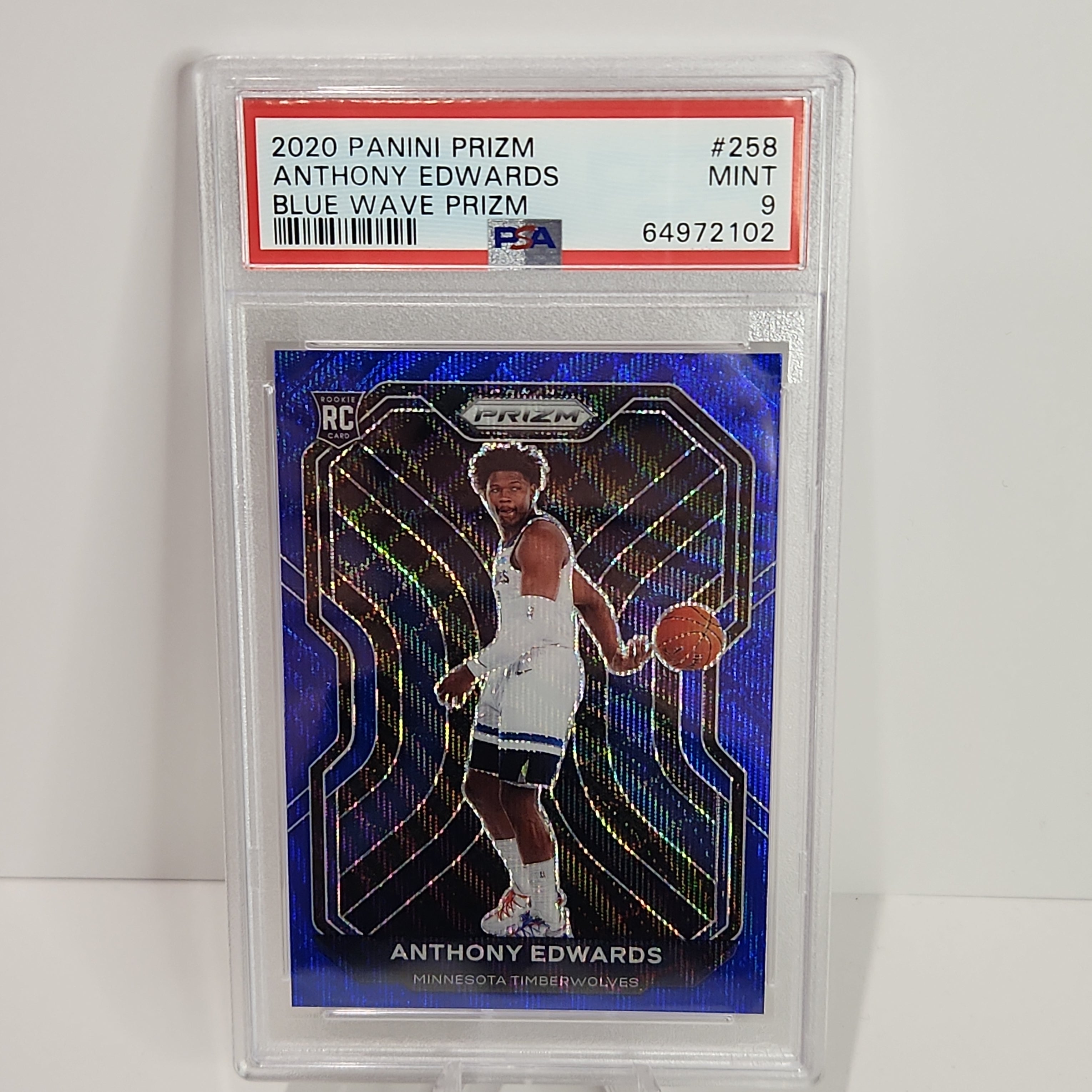 Anthony Edwards 2020/21 Prizm Blue Wave RC #258 **PSA MINT 9** - Premium  from 1of1 Collectables - Just $450! Shop now at 1of1 Collectables