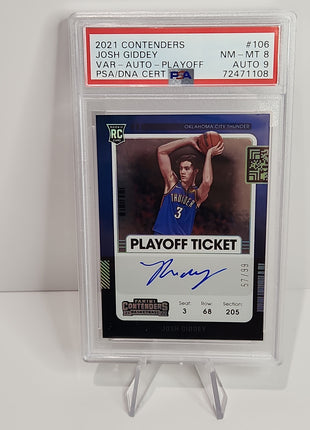 Josh Giddey 2021/22 Contenders Playoff Ticket Variation Auto #106 **PSA NNM-MT 8** - Premium  from 1of1 Collectables - Just $550! Shop now at 1of1 Collectables