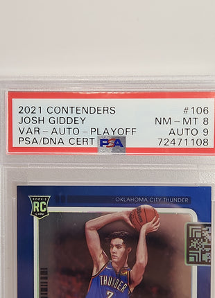 Josh Giddey 2021/22 Contenders Playoff Ticket Variation Auto #106 **PSA NNM-MT 8** - Premium  from 1of1 Collectables - Just $550! Shop now at 1of1 Collectables