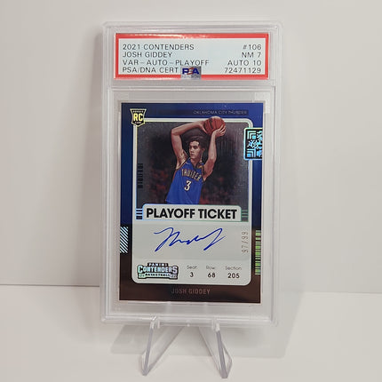 Josh Giddey 2021/22 Contenders Playoff Ticket Variation Auto #106 **PSA NM 7** - Premium  from 1of1 Collectables - Just $495! Shop now at 1of1 Collectables