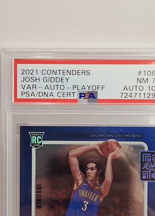 Josh Giddey 2021/22 Contenders Playoff Ticket Variation Auto #106 **PSA NM 7** - Premium  from 1of1 Collectables - Just $495! Shop now at 1of1 Collectables