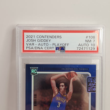 Josh Giddey 2021/22 Contenders Playoff Ticket Variation Auto #106 **PSA NM 7** - Premium  from 1of1 Collectables - Just $495! Shop now at 1of1 Collectables