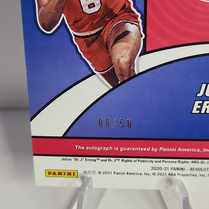 Julius Erving "DR J" 2020/21 Revolution Fractal Prizm Auto **08/50** - Premium  from 1of1 Collectables - Just $295! Shop now at 1of1 Collectables