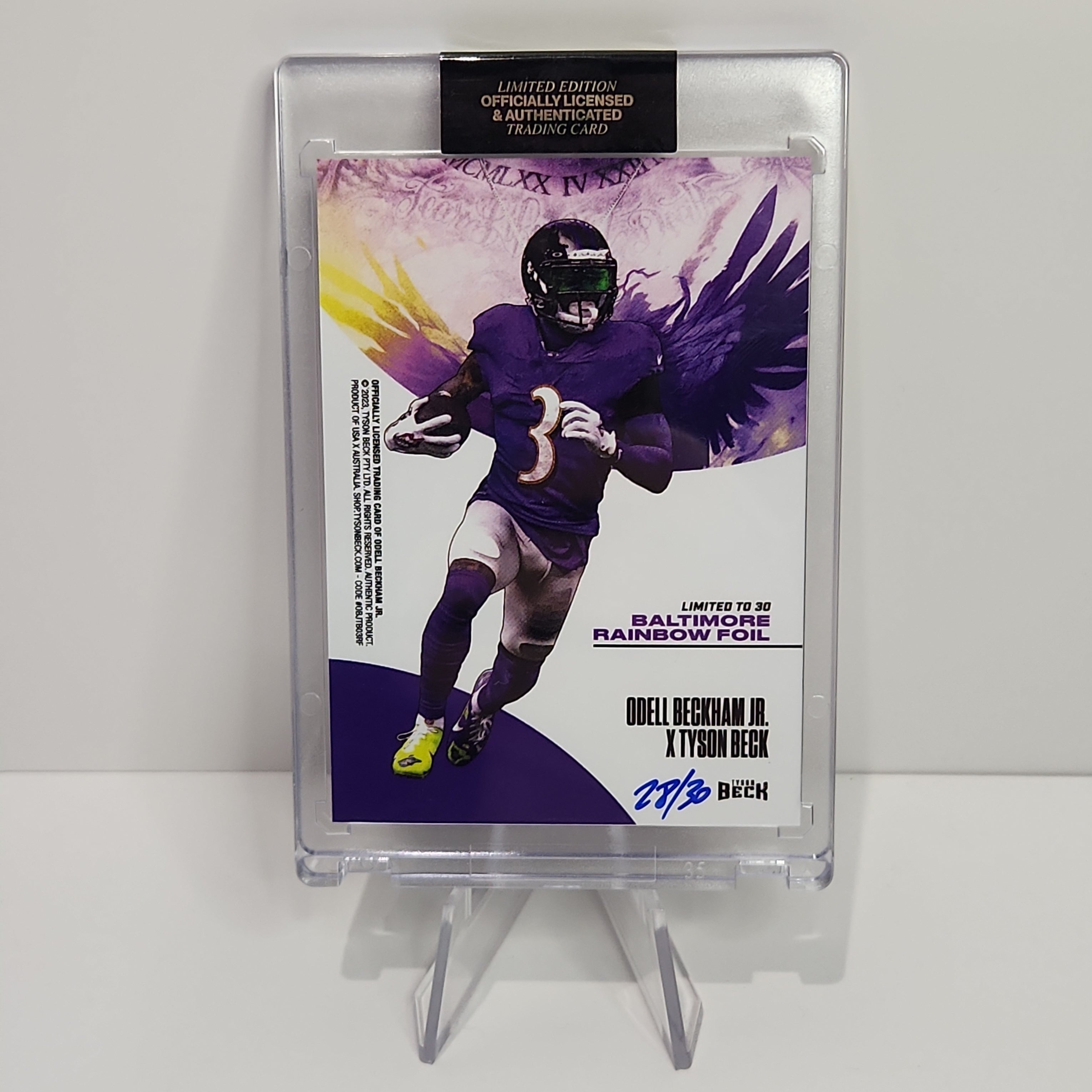 Odell Beckham Jr. 2023/24 Tyson Beck Baltimore Rainbow Foil **Limited to 30 - 28/30** - Premium  from 1of1 Collectables - Just $295! Shop now at 1of1 Collectables