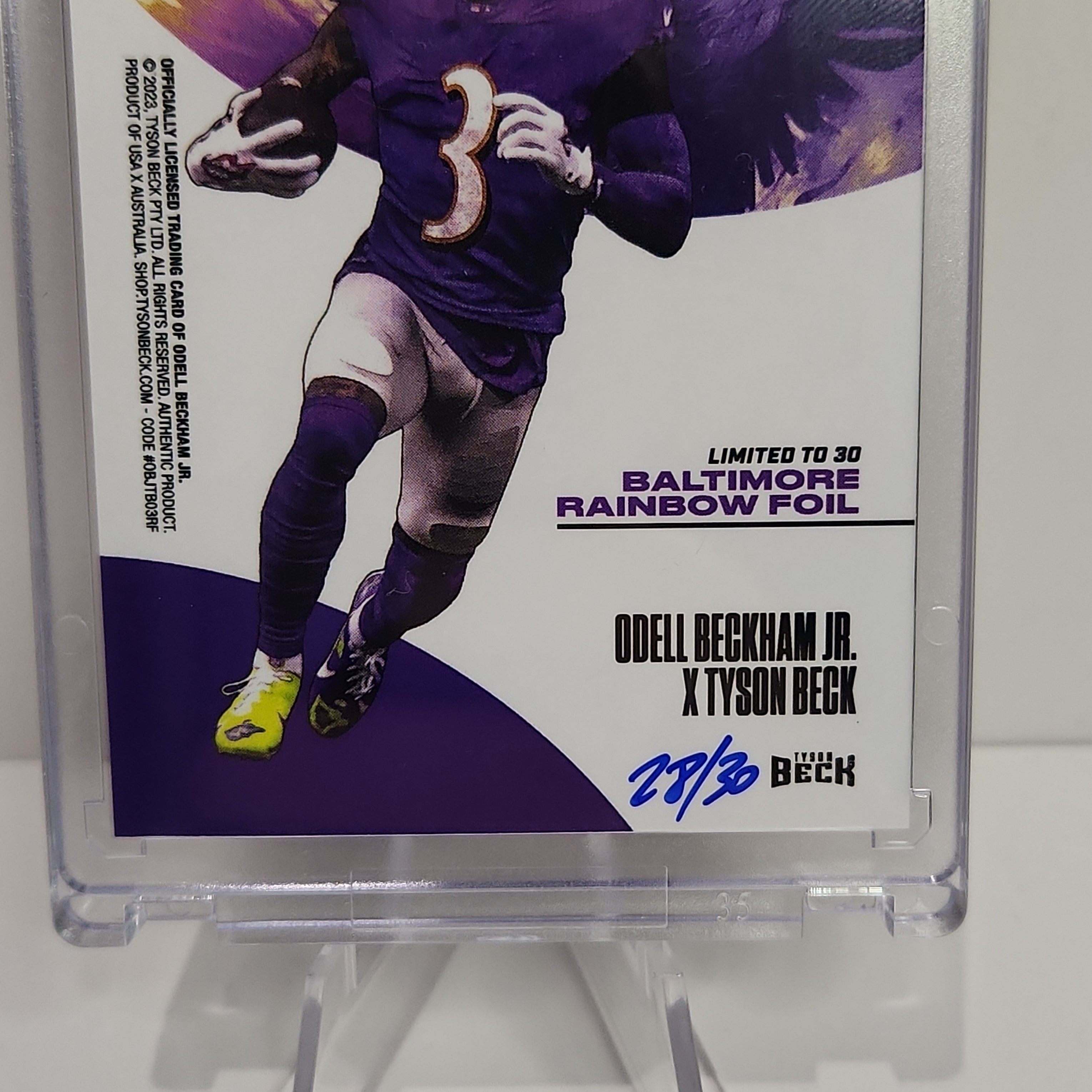 Odell Beckham Jr. 2023/24 Tyson Beck Baltimore Rainbow Foil **Limited to 30 - 28/30** - Premium  from 1of1 Collectables - Just $295! Shop now at 1of1 Collectables