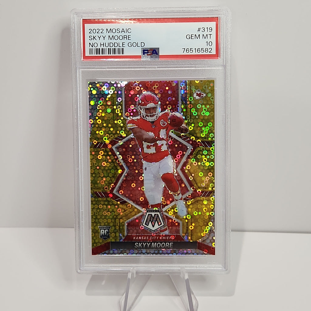 Skyy Moore 2022/23 Mosaic RC "No Huddle Gold Disco Prizm #319 **10/10** **PSA GEM MINT 10** - Premium  from 1of1 Collectables - Just $1100! Shop now at 1of1 Collectables