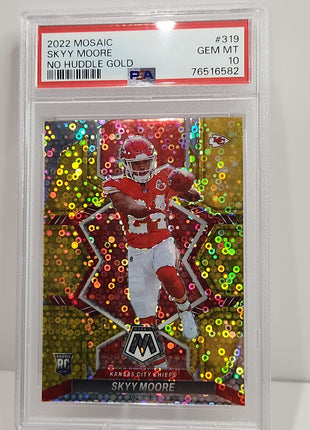 Skyy Moore 2022/23 Mosaic RC "No Huddle Gold Disco Prizm #319 **10/10** **PSA GEM MINT 10** - Premium  from 1of1 Collectables - Just $1100! Shop now at 1of1 Collectables