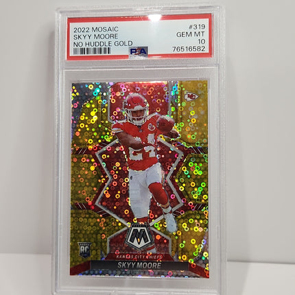 Skyy Moore 2022/23 Mosaic RC "No Huddle Gold Disco Prizm #319 **10/10** **PSA GEM MINT 10** - Premium  from 1of1 Collectables - Just $1100! Shop now at 1of1 Collectables