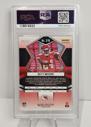 Skyy Moore 2022/23 Mosaic RC "No Huddle Gold Disco Prizm #319 **10/10** **PSA GEM MINT 10** - Premium  from 1of1 Collectables - Just $1100! Shop now at 1of1 Collectables