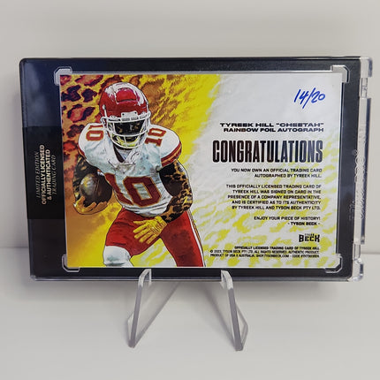 Tyreek Hill 2023/24 Tyson Beck "Cheetah"  Rainbow Foil Autograph **Limited to 20 - 14/20** - Premium  from 1of1 Collectables - Just $650! Shop now at 1of1 Collectables