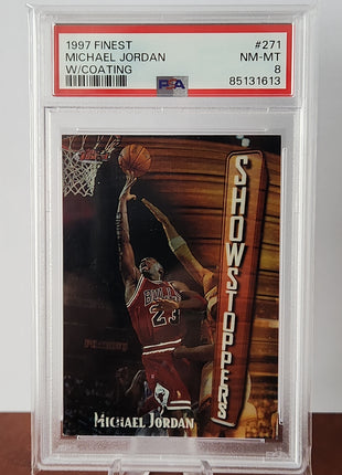 Michael Jordan 1997/98 Finest W/Coating Show Stoppers - #271**PSA NM-MT 8** - Premium  from 1of1 Collectables - Just $85! Shop now at 1of1 Collectables
