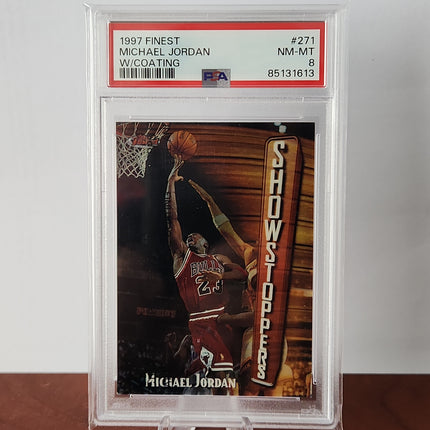 Michael Jordan 1997/98 Finest W/Coating Show Stoppers - #271**PSA NM-MT 8** - Premium  from 1of1 Collectables - Just $85! Shop now at 1of1 Collectables