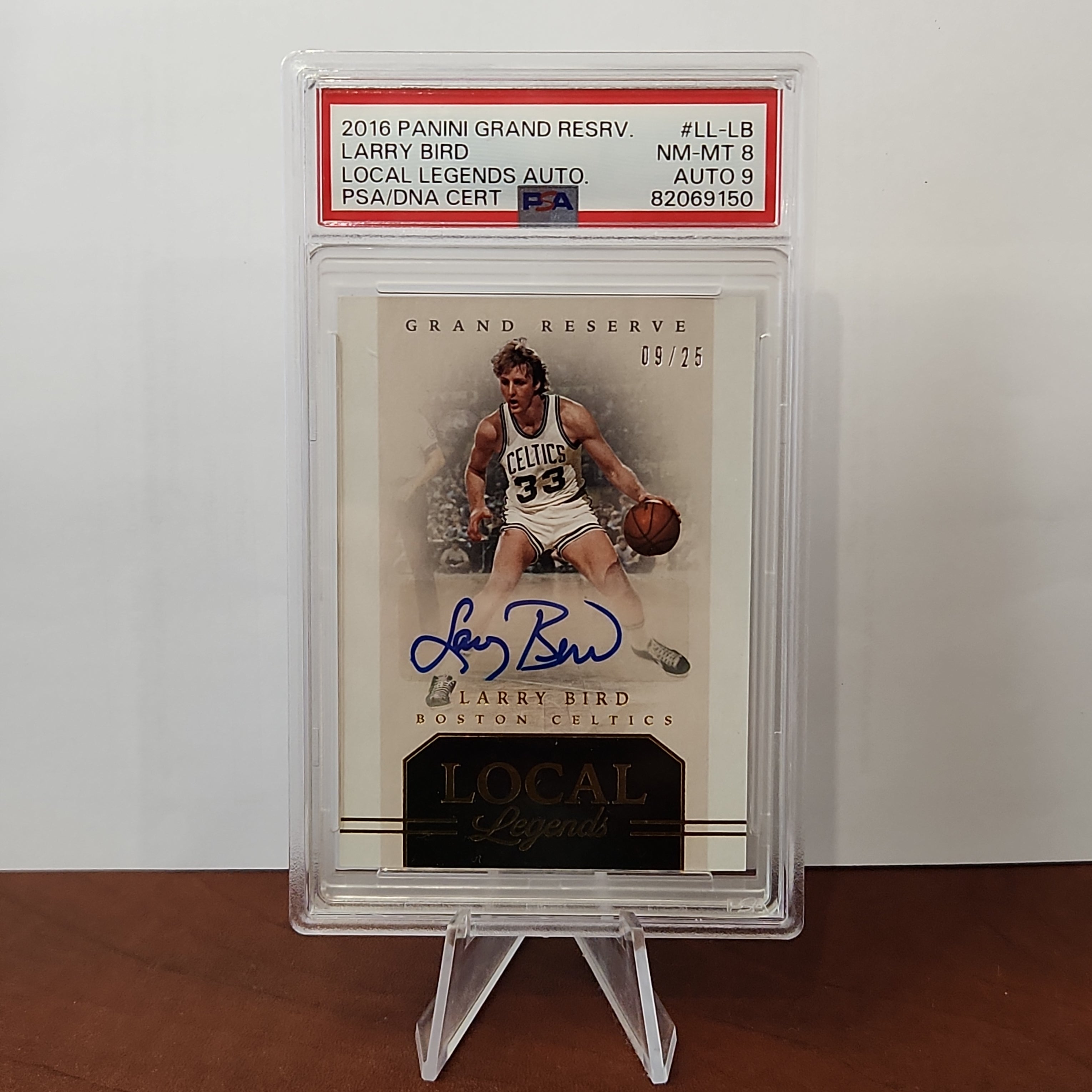 Larry Bird 2016/17 Grand Reserve Local Legends Auto **PSA NM-MT 8** POP 1 - Premium  from 1of1 Collectables - Just $495! Shop now at 1of1 Collectables