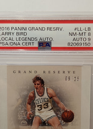 Larry Bird 2016/17 Grand Reserve Local Legends Auto **PSA NM-MT 8** POP 1 - Premium  from 1of1 Collectables - Just $495! Shop now at 1of1 Collectables