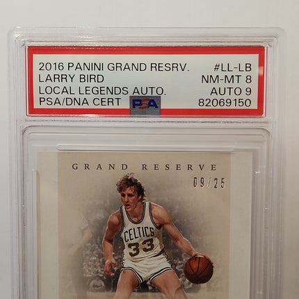 Larry Bird 2016/17 Grand Reserve Local Legends Auto **PSA NM-MT 8** POP 1 - Premium  from 1of1 Collectables - Just $495! Shop now at 1of1 Collectables