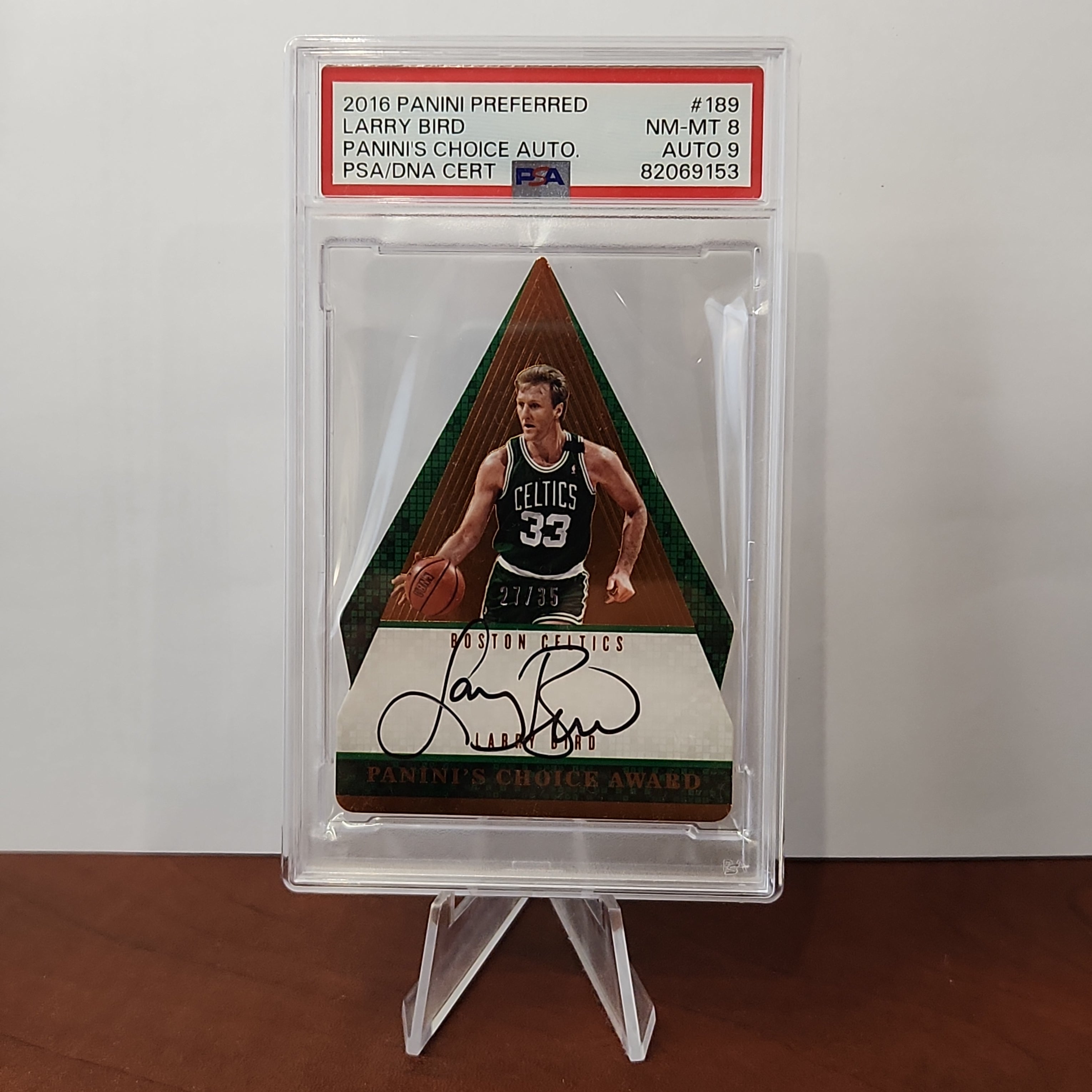 Larry Bird 2016/17 Panini Preferred Choice Auto - #189 **PSA NM-MT 8** POP 1 - 27/35 - Premium  from 1of1 Collectables - Just $495! Shop now at 1of1 Collectables