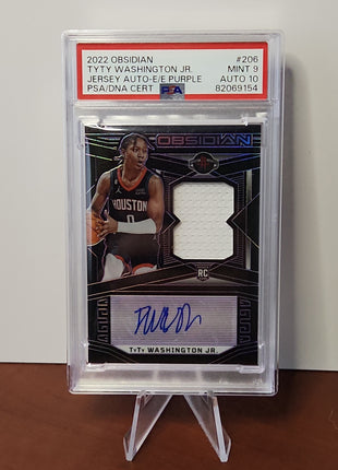 TyTy Washington Jr 2022/23 Obsidian Jersey Auto-E/E Purple **35/75**  **PSA MINT 9** POP 1 - Premium  from 1of1 Collectables - Just $249! Shop now at 1of1 Collectables