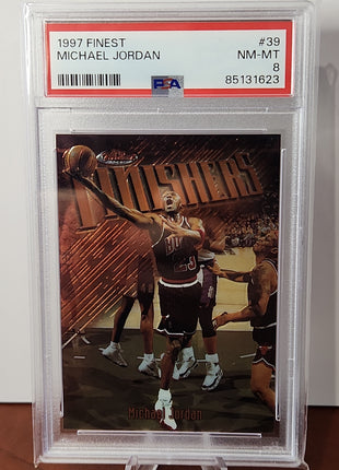Michael Jordan 1997/98 Finest Finishers #39 - **PSA NM-MT 8** - Premium  from 1of1 Collectables - Just $95! Shop now at 1of1 Collectables