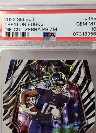 Treylon Burks 2022/23 Select Die-Cut Zebra Prizm **PSA GEM MINT 10** - Premium  from 1of1 Collectables - Just $249! Shop now at 1of1 Collectables