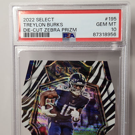 Treylon Burks 2022/23 Select Die-Cut Zebra Prizm **PSA GEM MINT 10** - Premium  from 1of1 Collectables - Just $249! Shop now at 1of1 Collectables