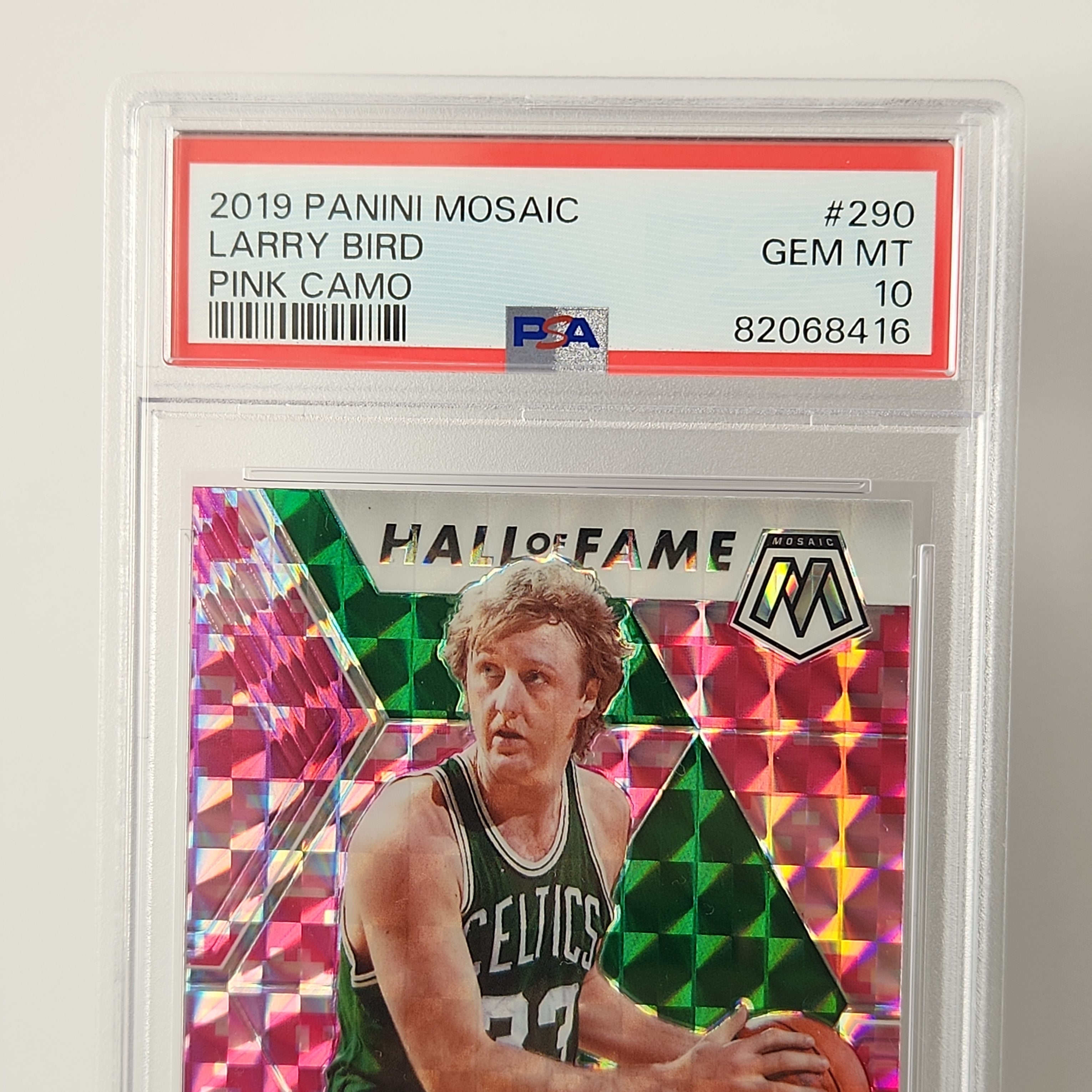Larry Bird 2019/20 Mosaic Pink Camo HOF #290 **PSA GEM MINT 10** - Premium  from 1of1 Collectables - Just $165! Shop now at 1of1 Collectables