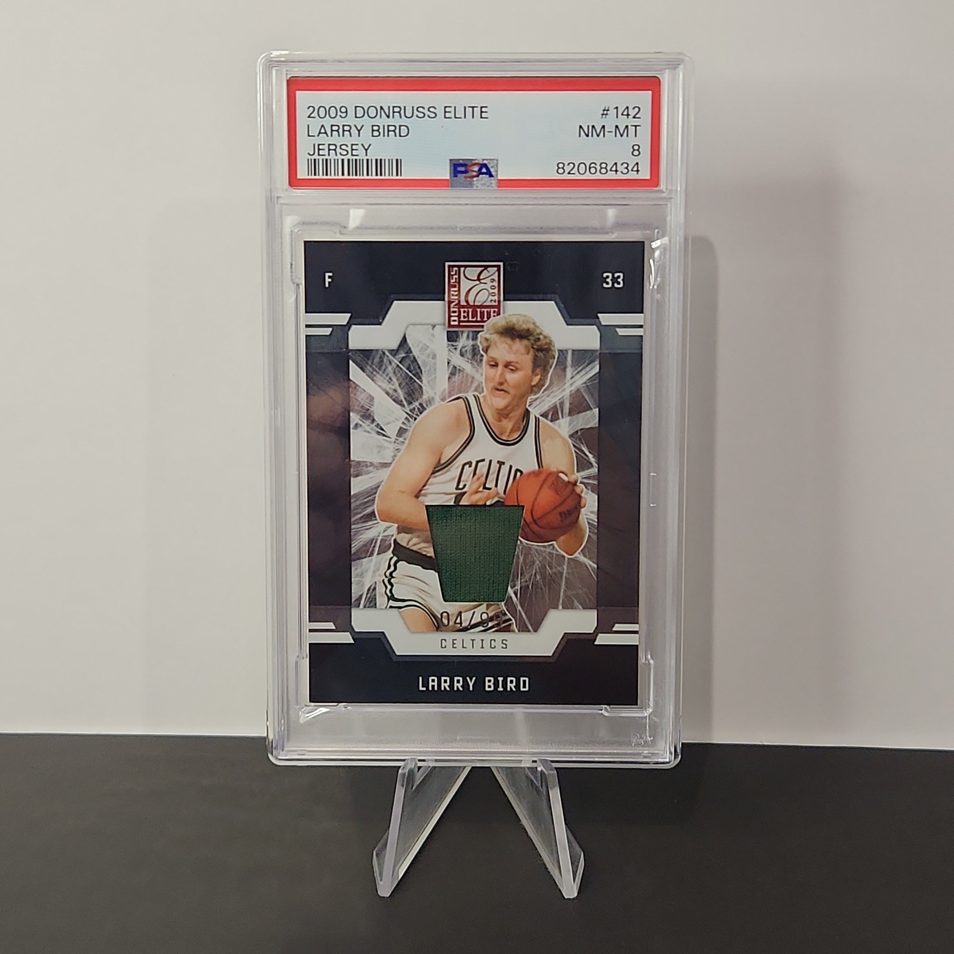 Larry Bird 2009/10 Donruss Elite Jersey Patch **PSA NM-MT 8** **04/99** - Premium  from 1of1 Collectables - Just $149! Shop now at 1of1 Collectables