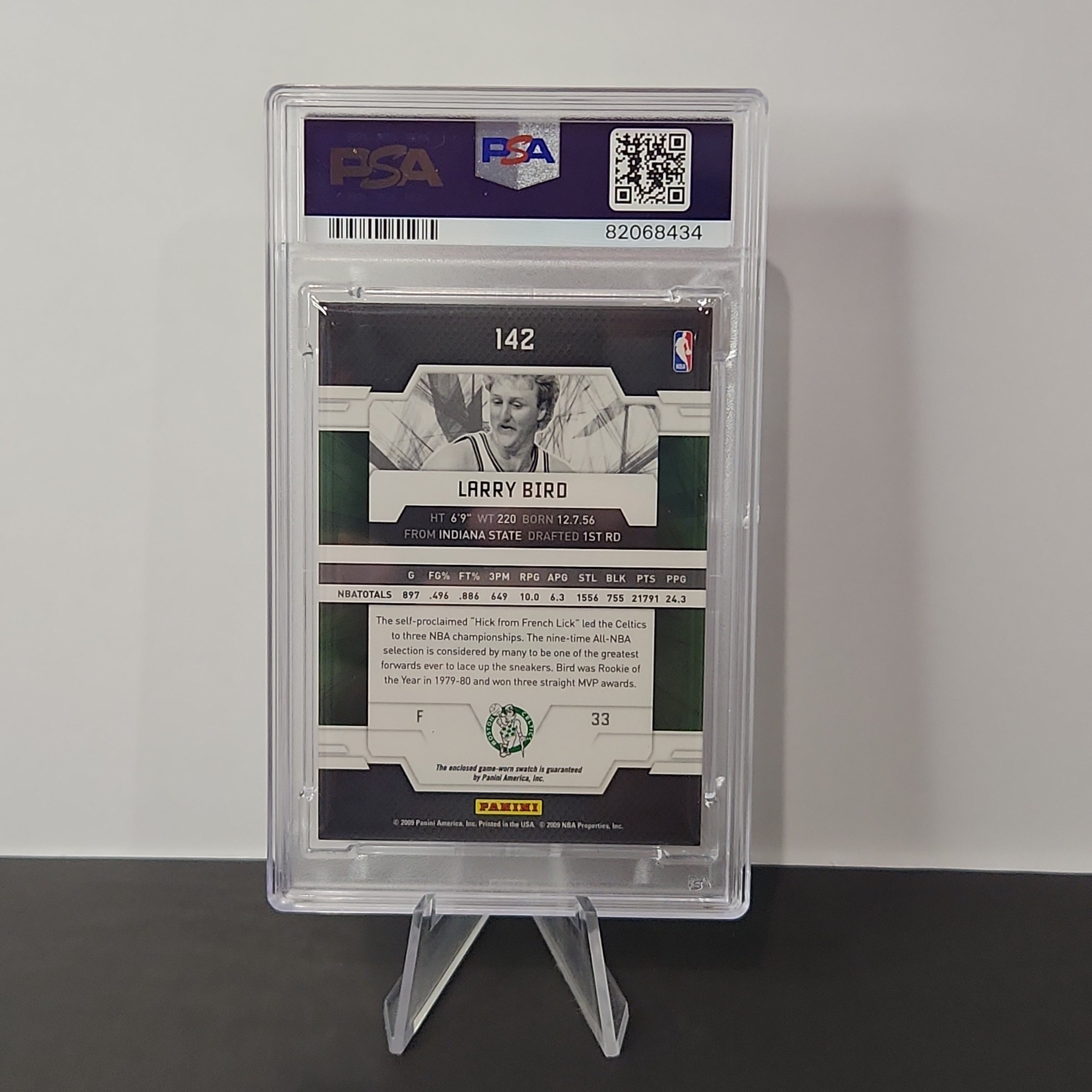 Larry Bird 2009/10 Donruss Elite Jersey Patch **PSA NM-MT 8** **04/99** - Premium  from 1of1 Collectables - Just $149! Shop now at 1of1 Collectables