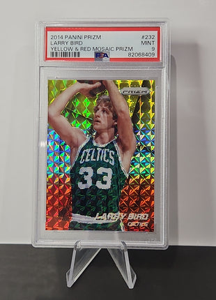 Larry Bird 2014/15 Prizm Yellow & red Mosaic Prizm **PSA MINT 9** - Premium  from 1of1 Collectables - Just $95! Shop now at 1of1 Collectables