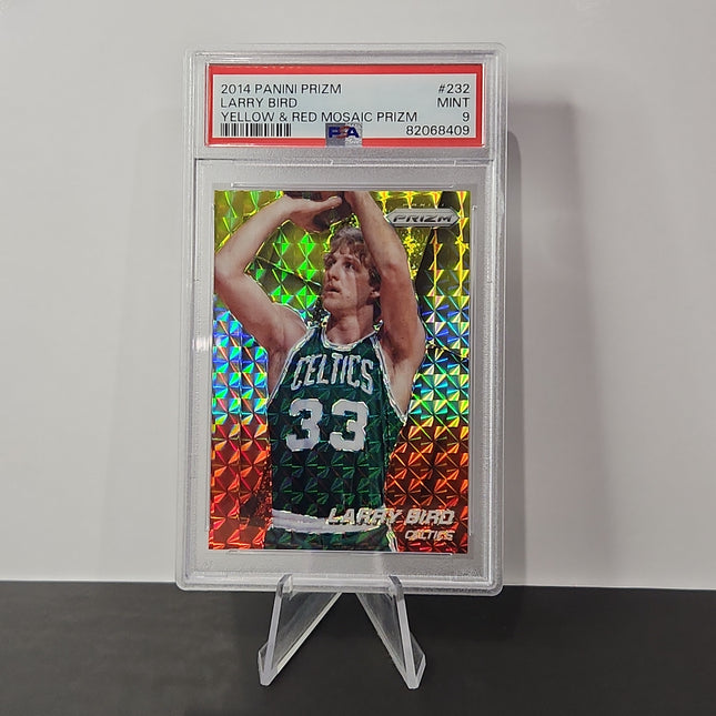 Larry Bird 2014/15 Prizm Yellow & red Mosaic Prizm **PSA MINT 9** - Premium  from 1of1 Collectables - Just $95! Shop now at 1of1 Collectables