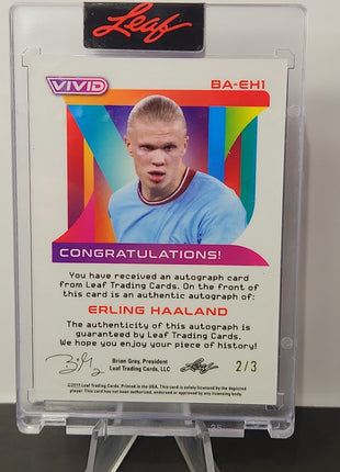 Erling Haaland 2022/23 Leaf Vivid Holo Auto **2/3** - Premium  from 1of1 Collectables - Just $590! Shop now at 1of1 Collectables