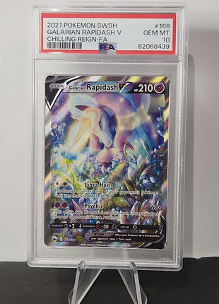 Pokemon 2021/22 Galarian Rapidash V Full Art Ultra Rare Chilling Reign **PSA GEM MINT 10** - Premium  from 1of1 Collectables - Just $180! Shop now at 1of1 Collectables