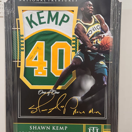 Shawn Kemp Signed Seattle Supersonics  - National Treasures Framed **JSA AUTHENTICATED**