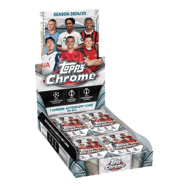 2024/25 Topps Chrome UEFA Clubs Hobby Box - 20 Packs - 1of1 Collectables