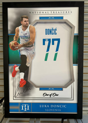 Luka Doncic Slovenia National Team Signed Jersey  - National Treasures Framed **JSA AUTHENTICATED** - Premium  from 1of1 Collectables - Just $1720! Shop now at 1of1 Collectables