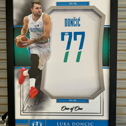 Luka Doncic Slovenia National Team Signed Jersey  - National Treasures Framed **JSA AUTHENTICATED** - Premium  from 1of1 Collectables - Just $1720! Shop now at 1of1 Collectables