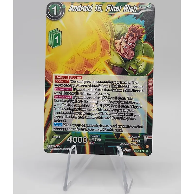 Android 16, Final Wish - Wild Resurgence (BT21) - Premium Android from 1of1 Collectables - Just $2! Shop now at 1of1 Collectables