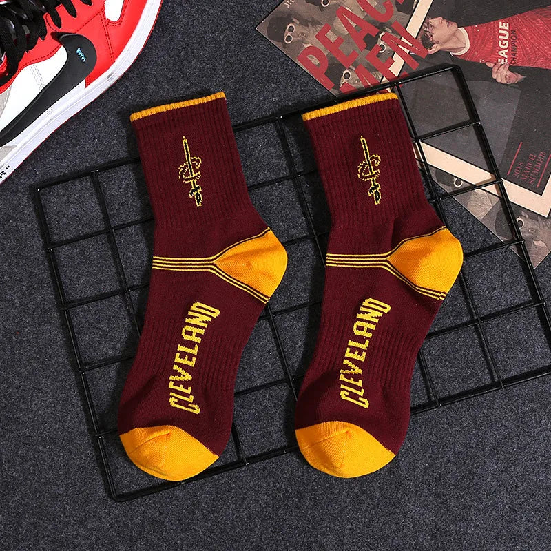 Cleveland Cavaliers NBA Socks (Size 8-11) - Maroon/Yellow - Premium Clothing from 1of1 Collectables - Just $7! Shop now at 1of1 Collectables