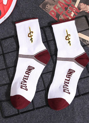 Cleveland Cavaliers NBA Socks (Size 8-11) - White/Maroon - Premium Clothing from 1of1 Collectables - Just $7! Shop now at 1of1 Collectables