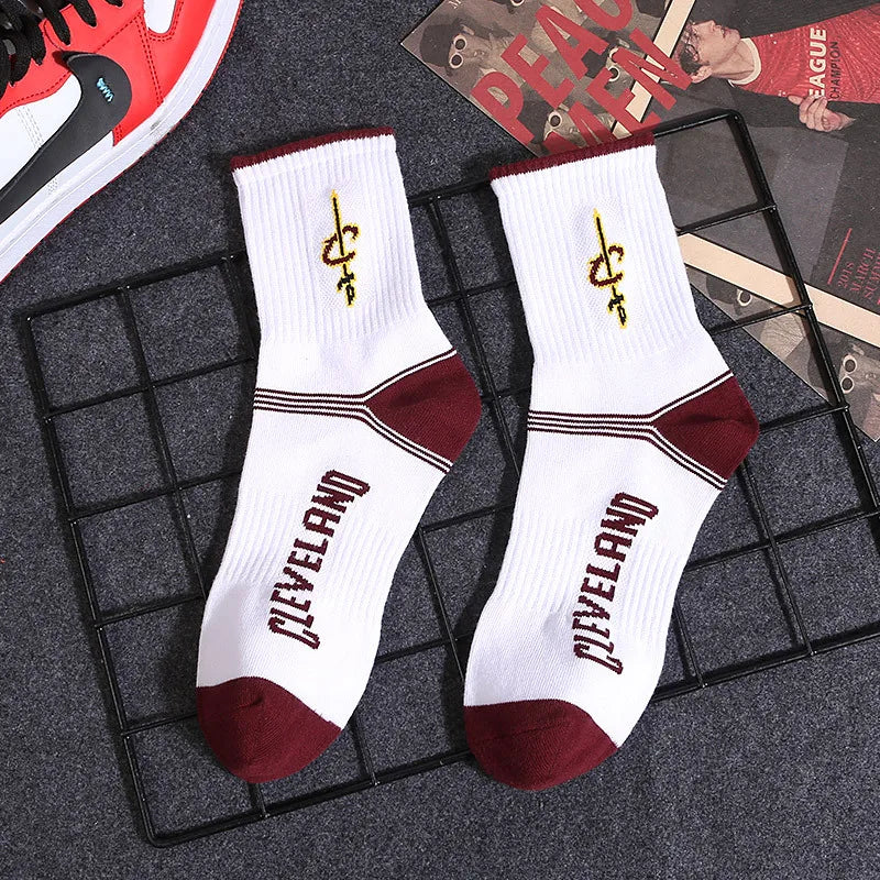 Cleveland Cavaliers NBA Socks (Size 8-11) - White/Maroon - Premium Clothing from 1of1 Collectables - Just $7! Shop now at 1of1 Collectables