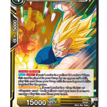 SS Vegeta, Indomitable Spirit - Power Absorbed (DBS-B20) - Premium Vegeta from 1of1 Collectables - Just $2! Shop now at 1of1 Collectables