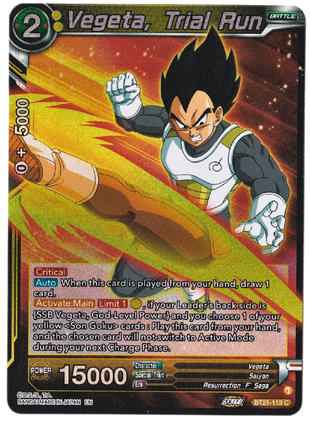 Vegeta, Trial Run - Wild Resurgence (BT21) - Premium Vegeta from 1of1 Collectables - Just $2! Shop now at 1of1 Collectables