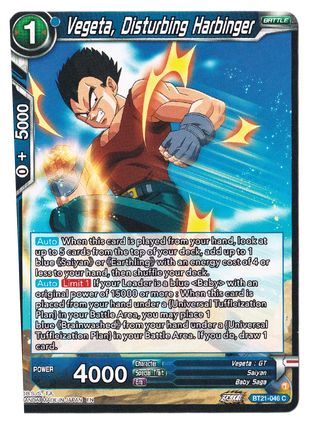 Vegeta, Disturbing Harbinger - Wild Resurgence (BT21) - Premium Vegeta from 1of1 Collectables - Just $2! Shop now at 1of1 Collectables