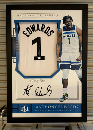 Anthony Edwards Minnesota Timberwolves Signed white Jersey  - National Treasures Framed **FANATICS AUTHENTICATED** - Premium  from 1of1 Collectables - Just $2700! Shop now at 1of1 Collectables