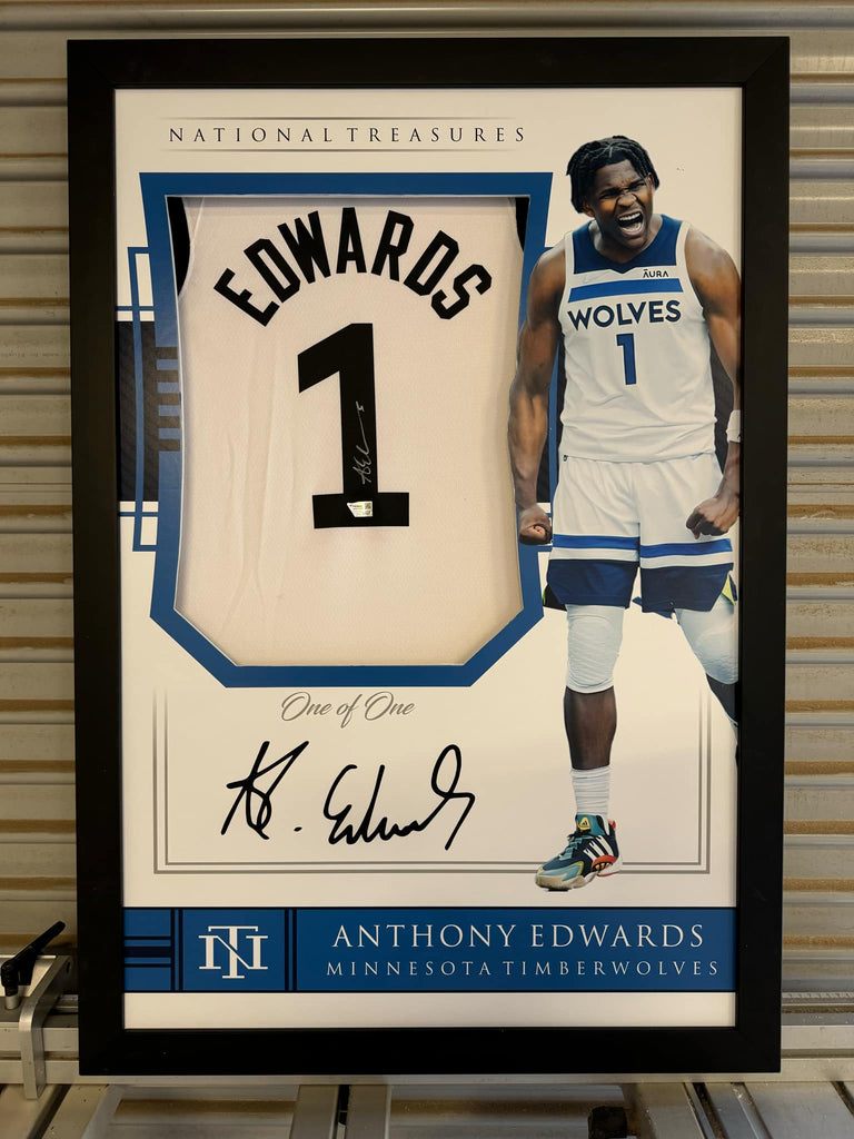 Anthony Edwards Minnesota Timberwolves Signed white Jersey  - National Treasures Framed **FANATICS AUTHENTICATED** - Premium  from 1of1 Collectables - Just $2700! Shop now at 1of1 Collectables