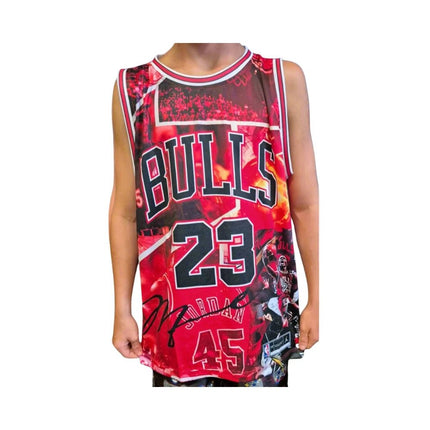 BASKETBALL SINGLET: NBA BULLS MICHAEL JORDAN COLLAGE (SIZES AVAILABLE) - 1of1 Collectables