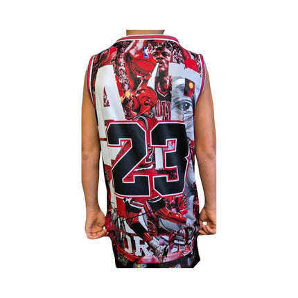 BASKETBALL SINGLET: NBA BULLS MICHAEL JORDAN COLLAGE (SIZES AVAILABLE) - 1of1 Collectables
