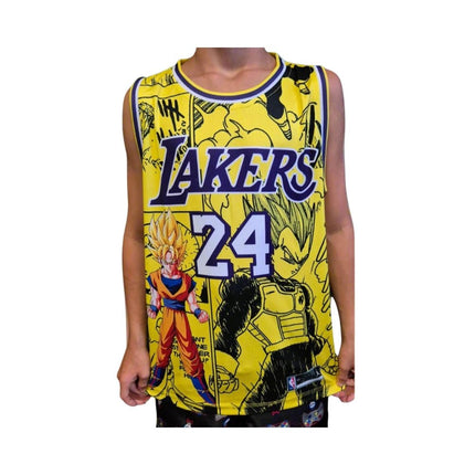 BASKETBALL SINGLET: NBA LAKERS KOBE BRYANT X DRAGON BALL Z YELLOW (SIZES AVAILABLE) (Copy) - 1of1 Collectables