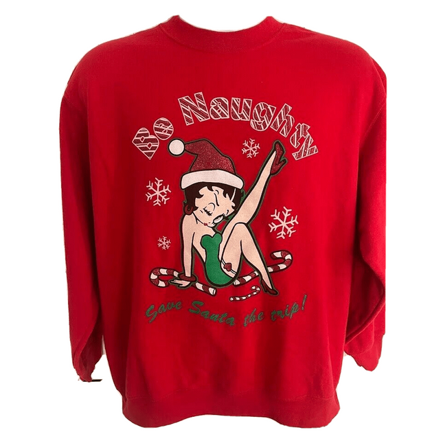 BETTY BOOP - BE NAUGHTY CHRISTMAS SWEATER *VINTAGE 90s* (LARGE) - 1of1 Collectables